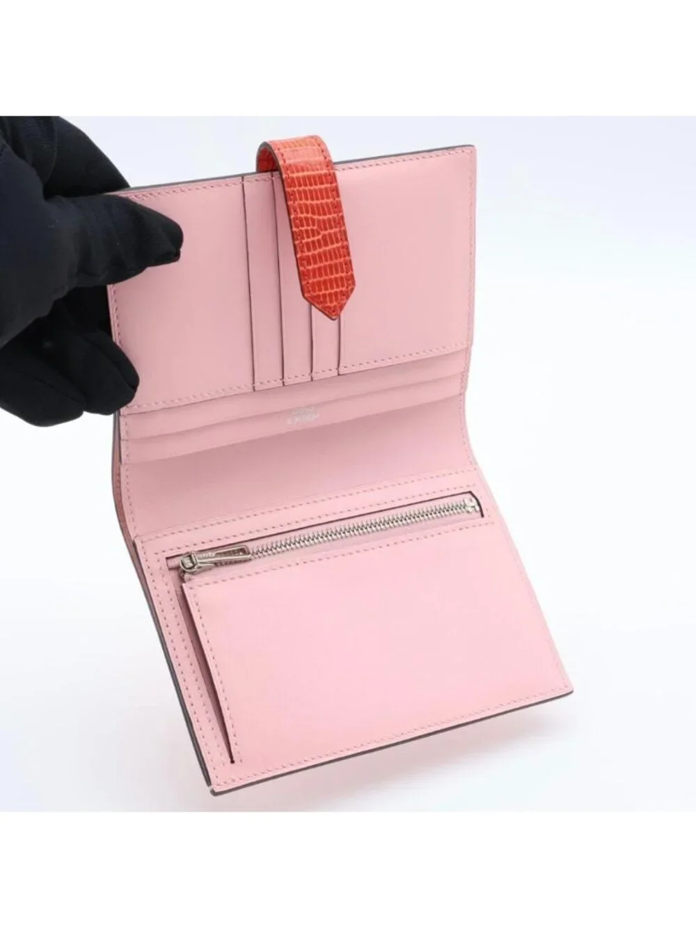 Hermes Bearn Compact Touch Pink Bifold Wallet